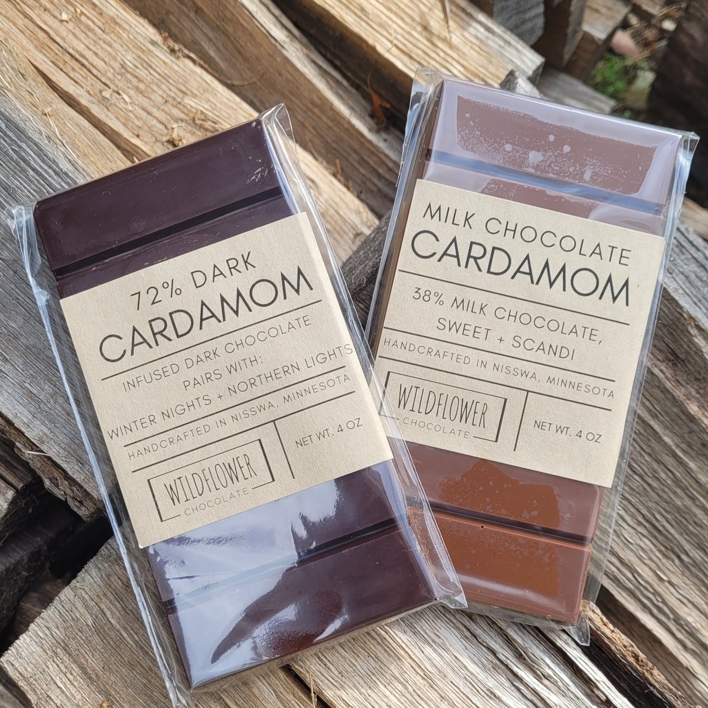 Cardamom Bars - Milk or 72% Dark